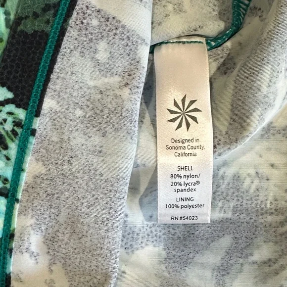 Athleta Teal and Black Tropical Halter Top - Picture 4 of 9